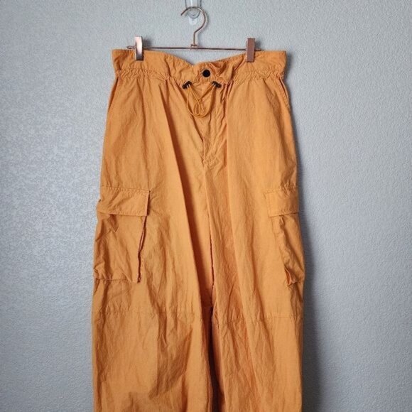 FREE PEOPLE Hallie Nylon Pants Cargo Oversized wide leg pants in orange size XS - Picture 10 of 12